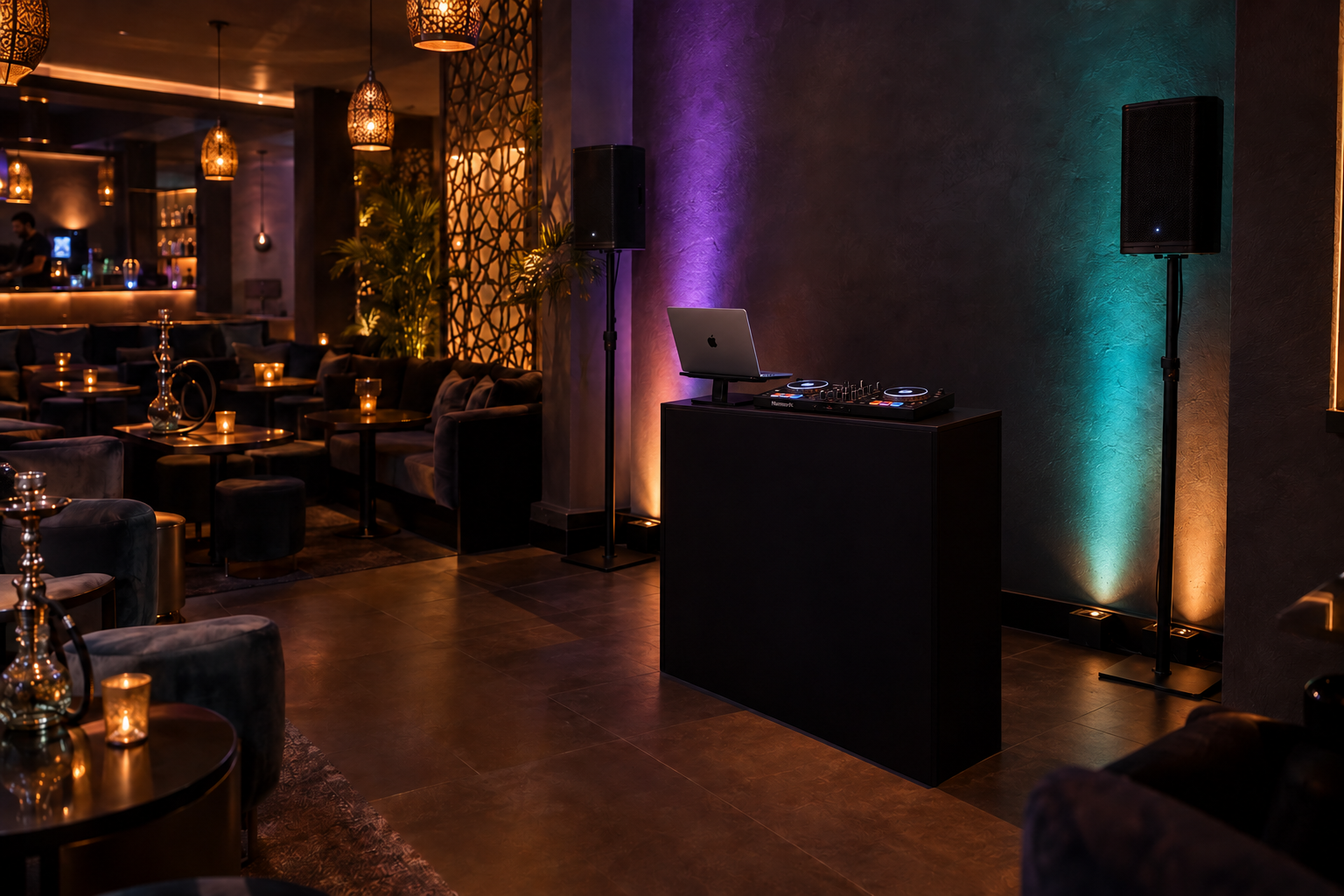 DJ-Setup in einer Shisha Bar